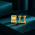 Gold Geometric Square Sterling Silver Earring