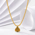Gold Lakshmi Temple Pendant Sterling Silver Chain