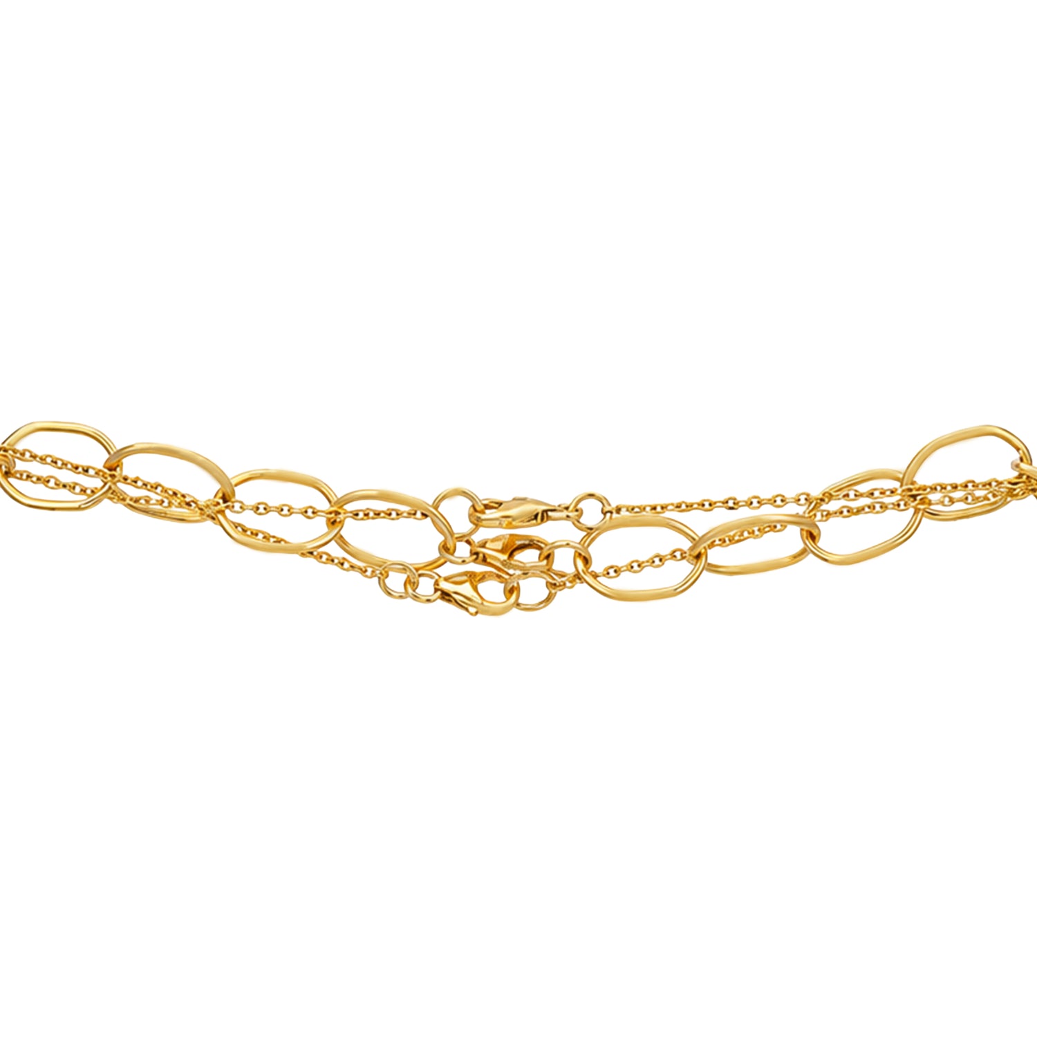 Gold Layered Raw Stone Lantern Silver Chain Pendant