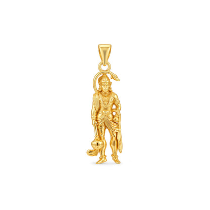 Gold Lord Hanuman Gada Sterling Silver Pendant