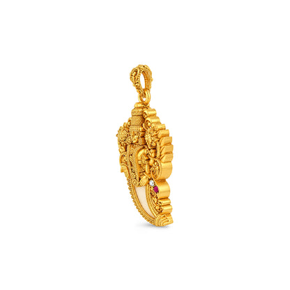 Gold Lord Vishnu Tiger Claw Sterling Silver Pendant