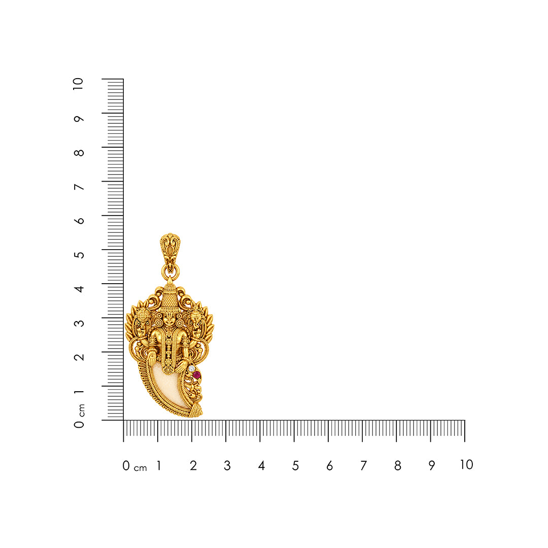 Gold Lord Vishnu Tiger Claw Sterling Silver Pendant
