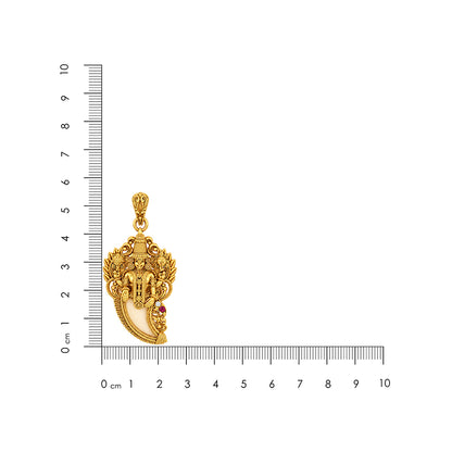 Gold Lord Vishnu Tiger Claw Sterling Silver Pendant