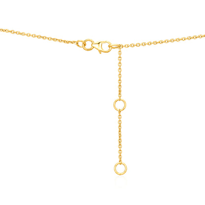 Gold Marquise Triple Green Stone Silver Cluster Pendant Chain