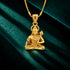 Gold Meditating Lord Hanuman Sterling Silver Pendant