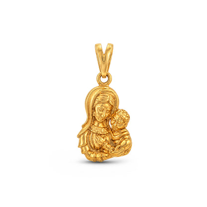 Gold Mother Mary Motherhood Sterling Silver Pendant