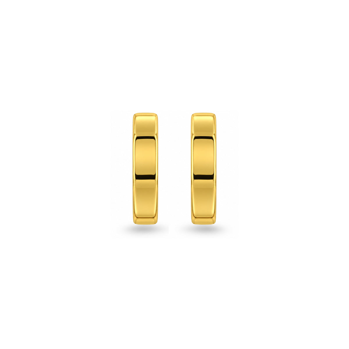 Gold Octagon Hoop Sterling Silver Earring
