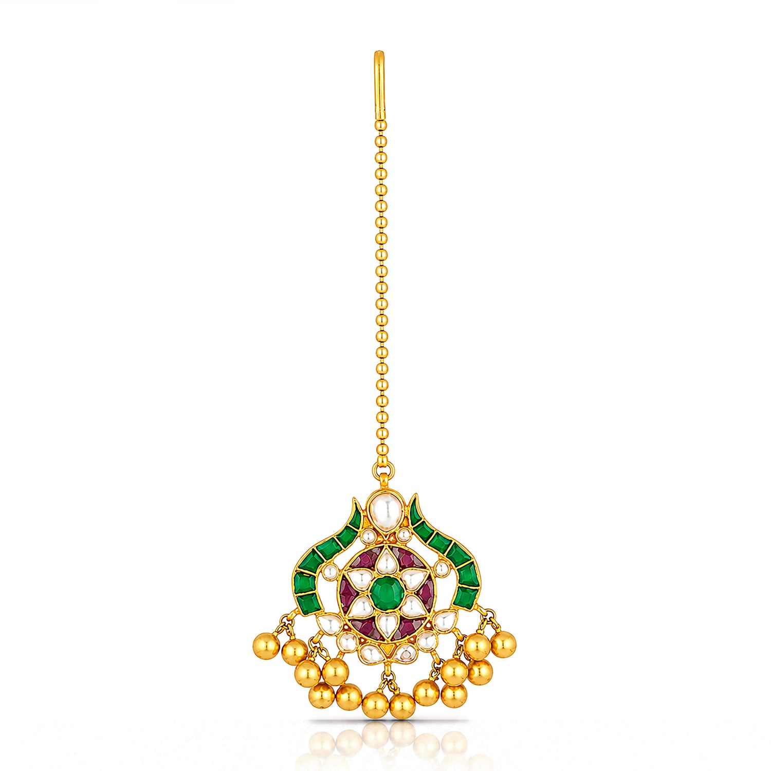 Gold Plated Jadau Kundan Maang Tikka