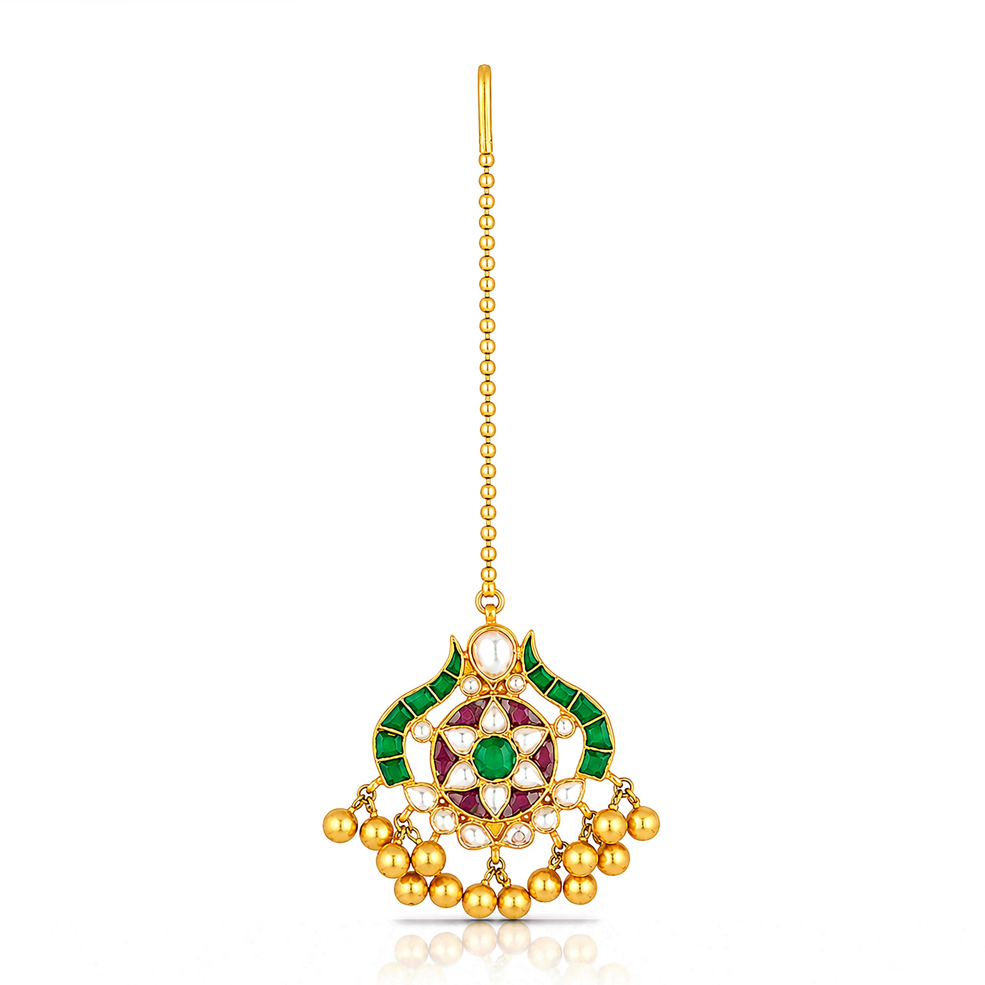 Gold Plated Jadau Kundan Maang Tikka