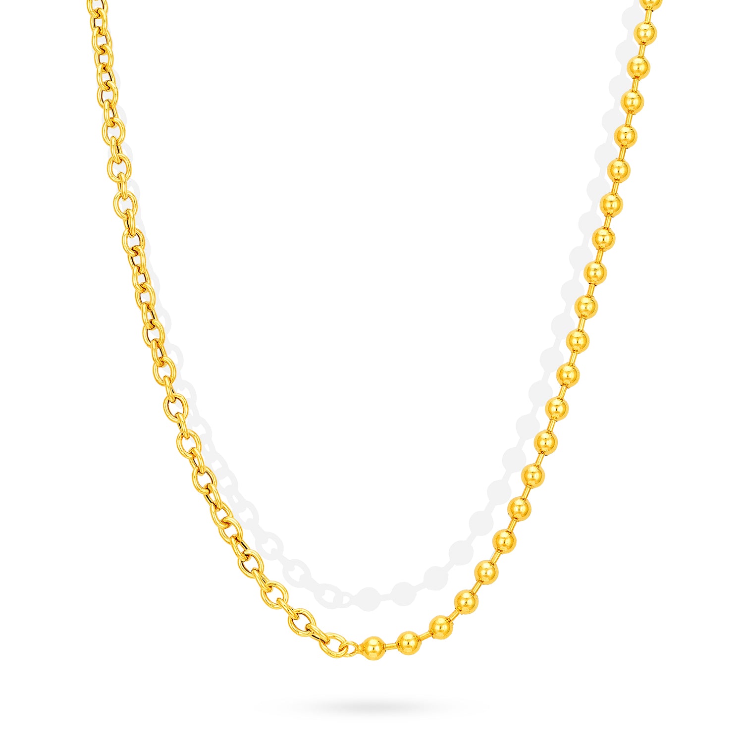 Gold Plated Interlocked 925 Sterling Silver Link Chain