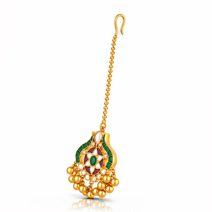 Gold Plated Jadau Kundan Maang Tikka