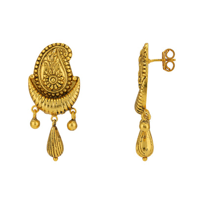 925 Gold Plated Manga Tear Drop Earrings