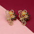 Gold Plated Smoky Quartz Floral Silver Studs
