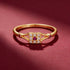 Gold Plated Square Cluster Ruby Halo 925 Sterling Silver Ring for Women