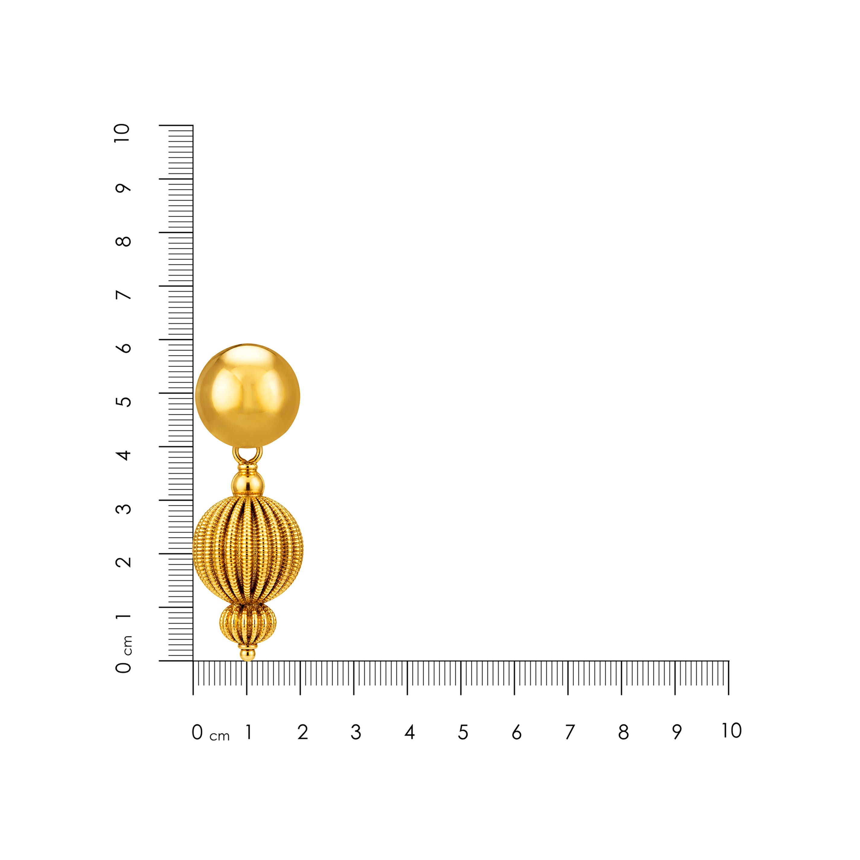 Gold Plated Textured Bead Silver Drop Earrings
