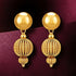 Gold Plated Textured Bead Silver Drop Earrings