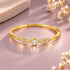 Gold Solitaire Eye Sterling Silver Bracelet