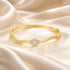 Gold Solitaire Halo Sterling Silver Bracelet