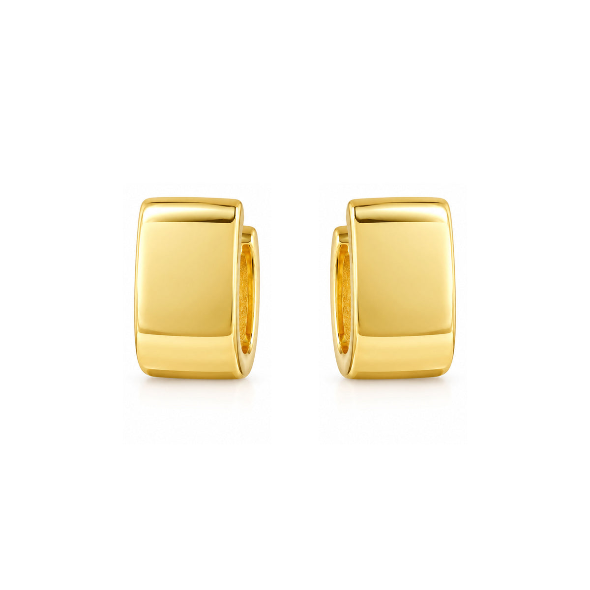 Gold Wide Hoop Sterling Silver Earring