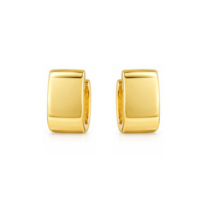 Gold Wide Hoop Sterling Silver Earring