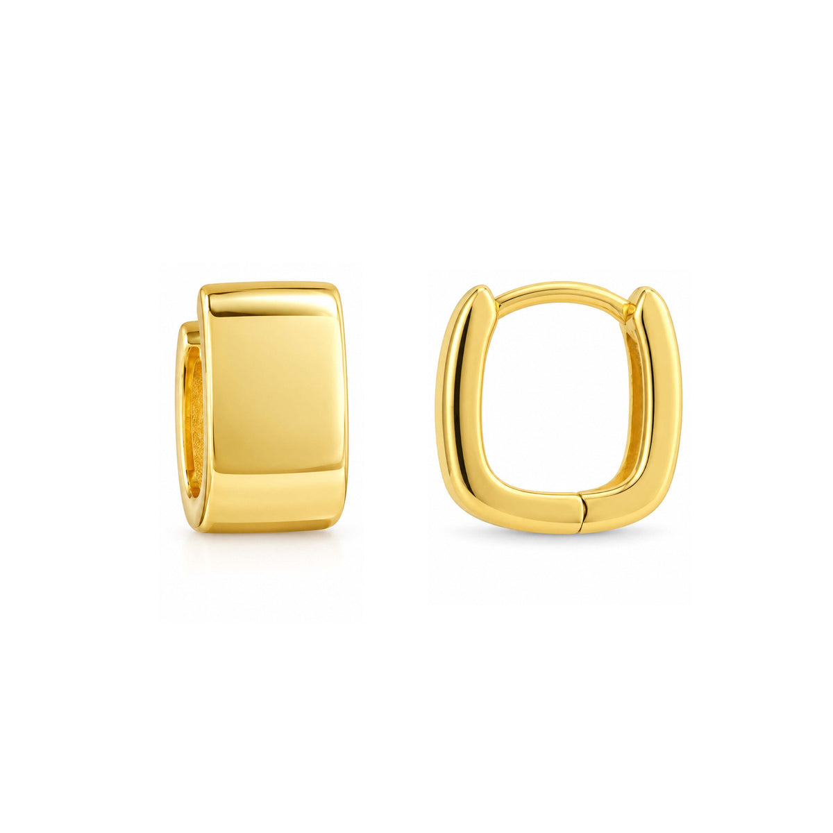 Gold Wide Hoop Sterling Silver Earring