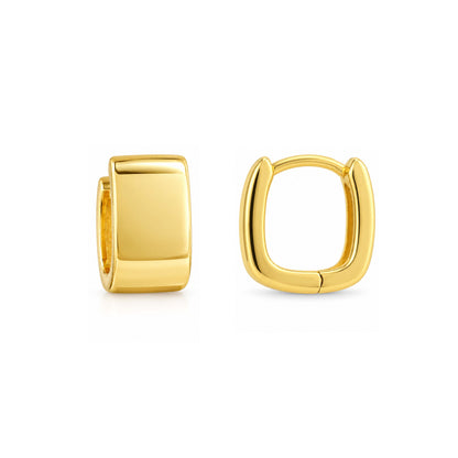 Gold Wide Hoop Sterling Silver Earring