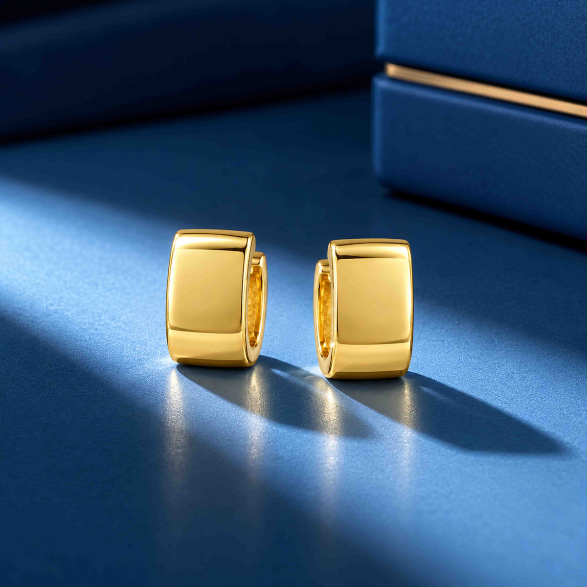 Gold Wide Hoop Sterling Silver Earring