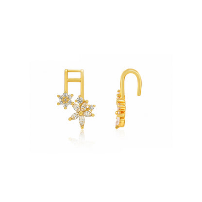 Gold Zircon Celestial Floral Ear Cuff