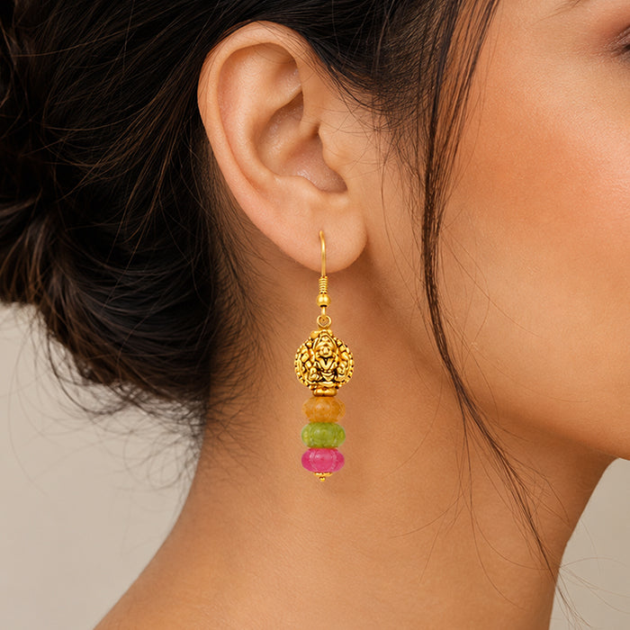 Golden Bloom 925 Sterling Silver Colorful Drop Earrings