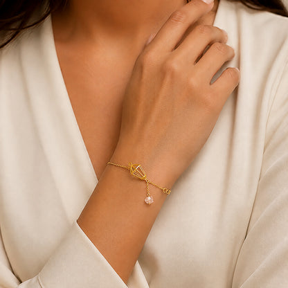 Golden Lantern 925 Sterling Silver Drop Crystal Bracelet