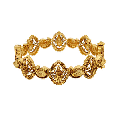 Golden Lord Vishnu Paisley Pattern 925 Sterling Silver Bangle for Women