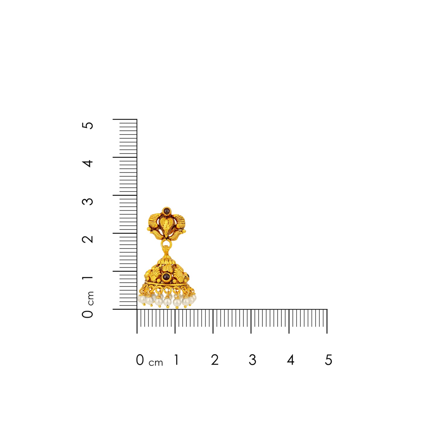 Golden Antique Goddess Pearl Drop 925 Sterling Silver Jhumka for Women
