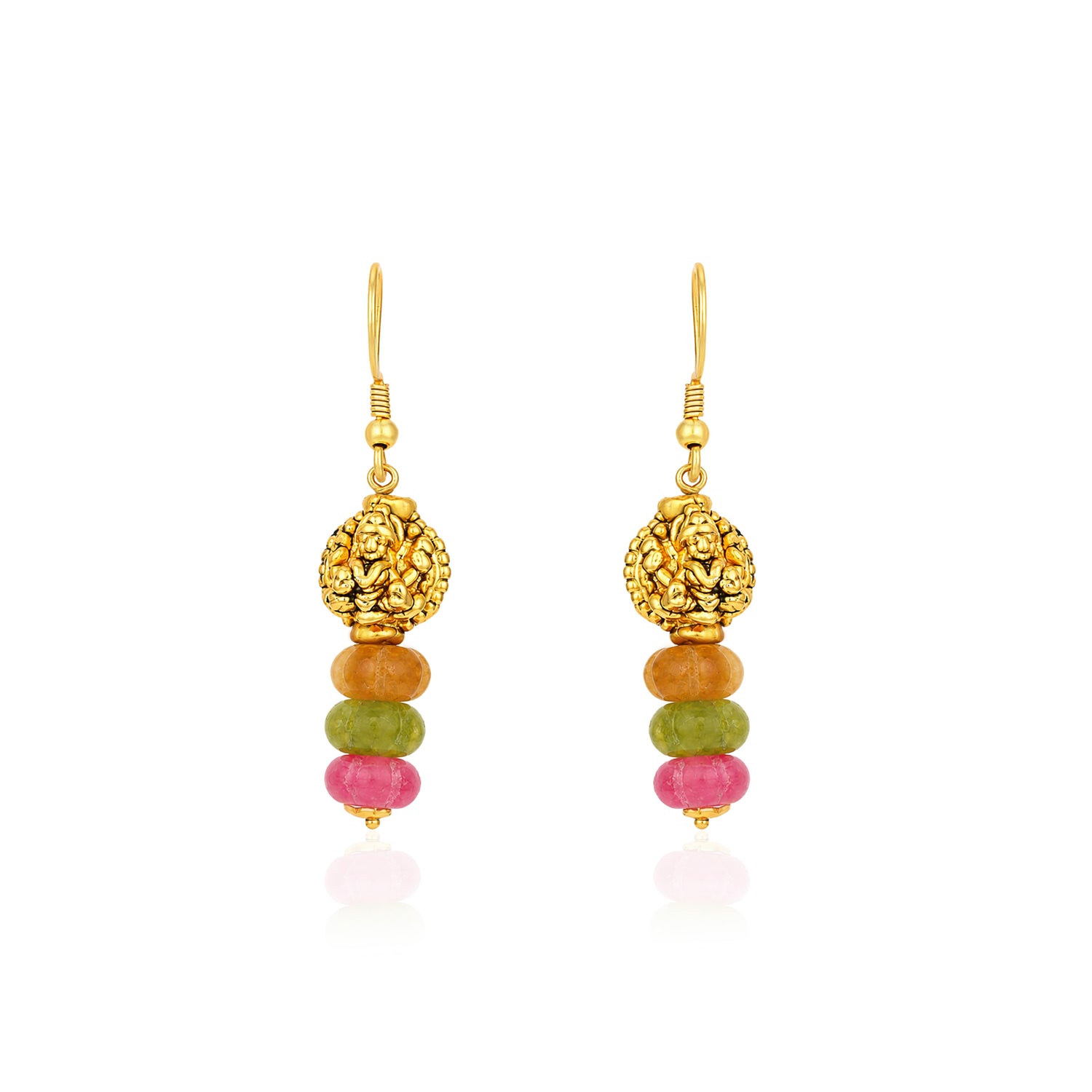 Golden Bloom 925 Sterling Silver Colorful Drop Earrings