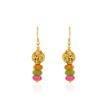 Golden Bloom 925 Sterling Silver Colorful Drop Earrings