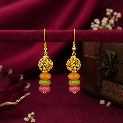 Golden Bloom 925 Sterling Silver Colorful Drop Earrings