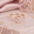 Golden Bloom 925 Sterling Silver Crystal Flower Ring