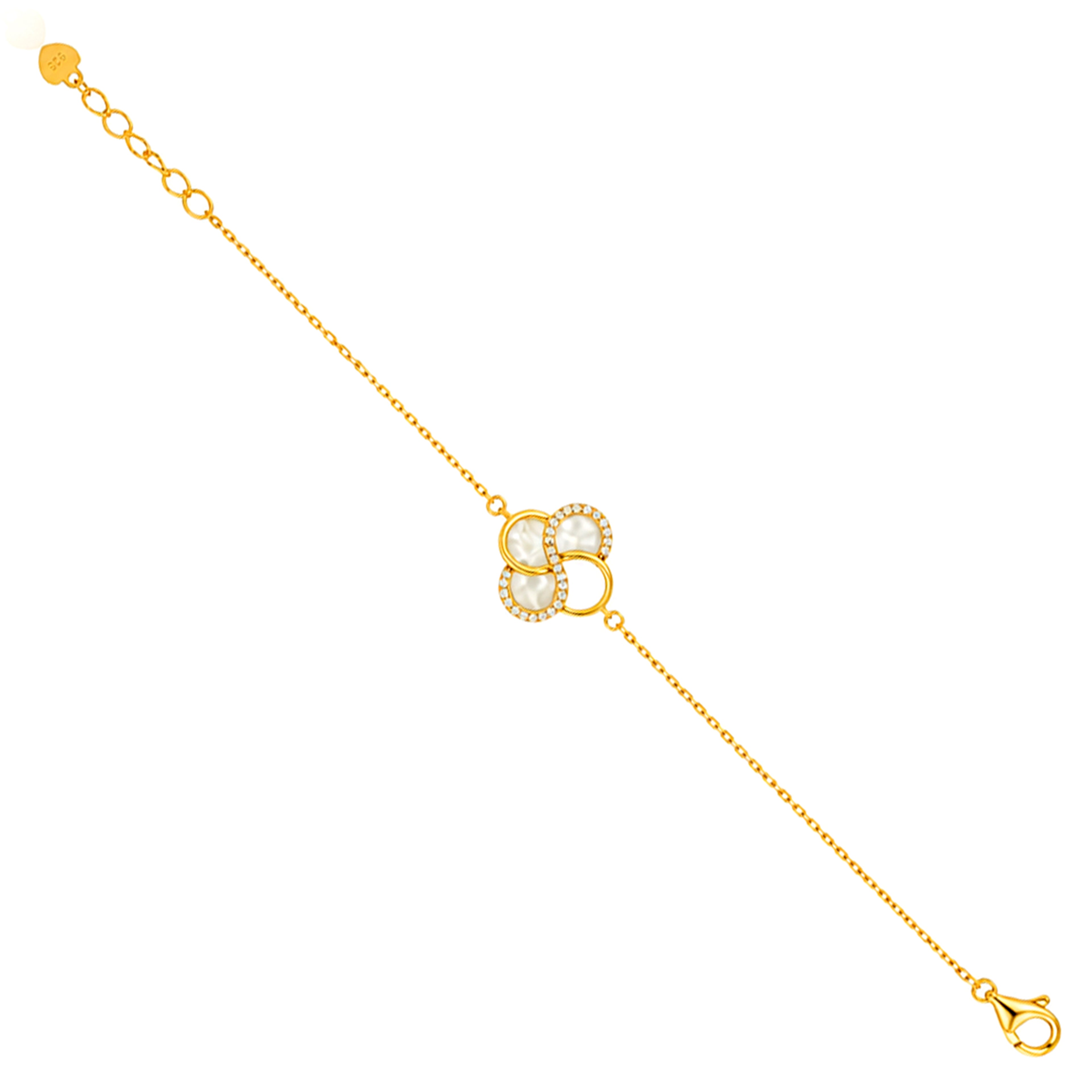 Golden Blossom 925 Sterling Silver Designer Chain Bracelet for Women