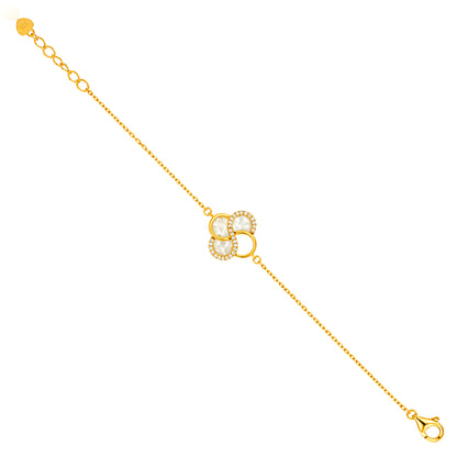 Golden Blossom 925 Sterling Silver Designer Chain Bracelet for Women