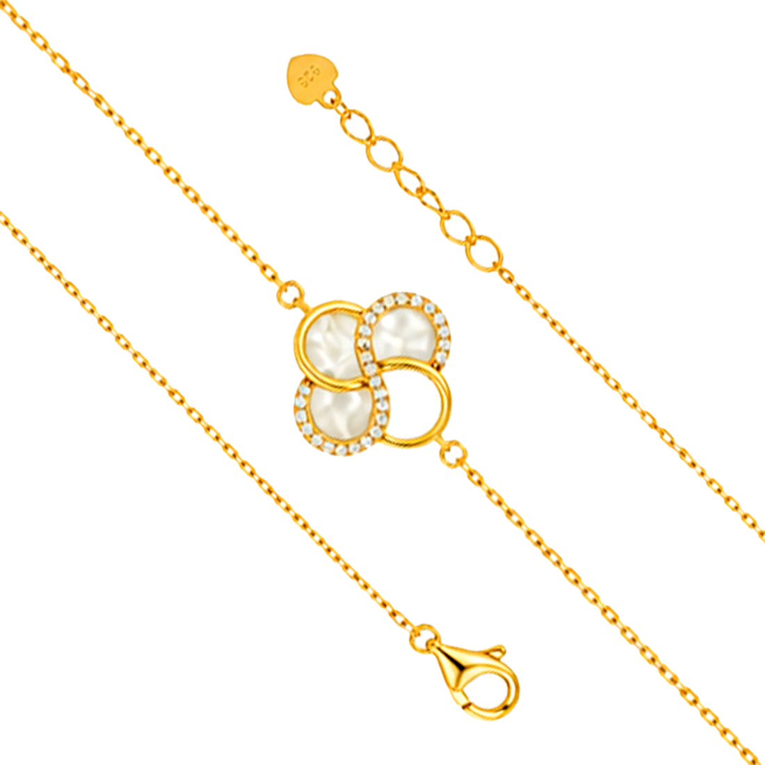 Golden Blossom 925 Sterling Silver Designer Chain Bracelet for Women