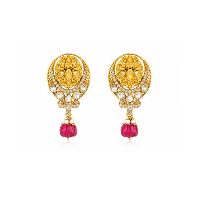 Golden Butterfly 925 Sterling Silver Pearl Drop Earring