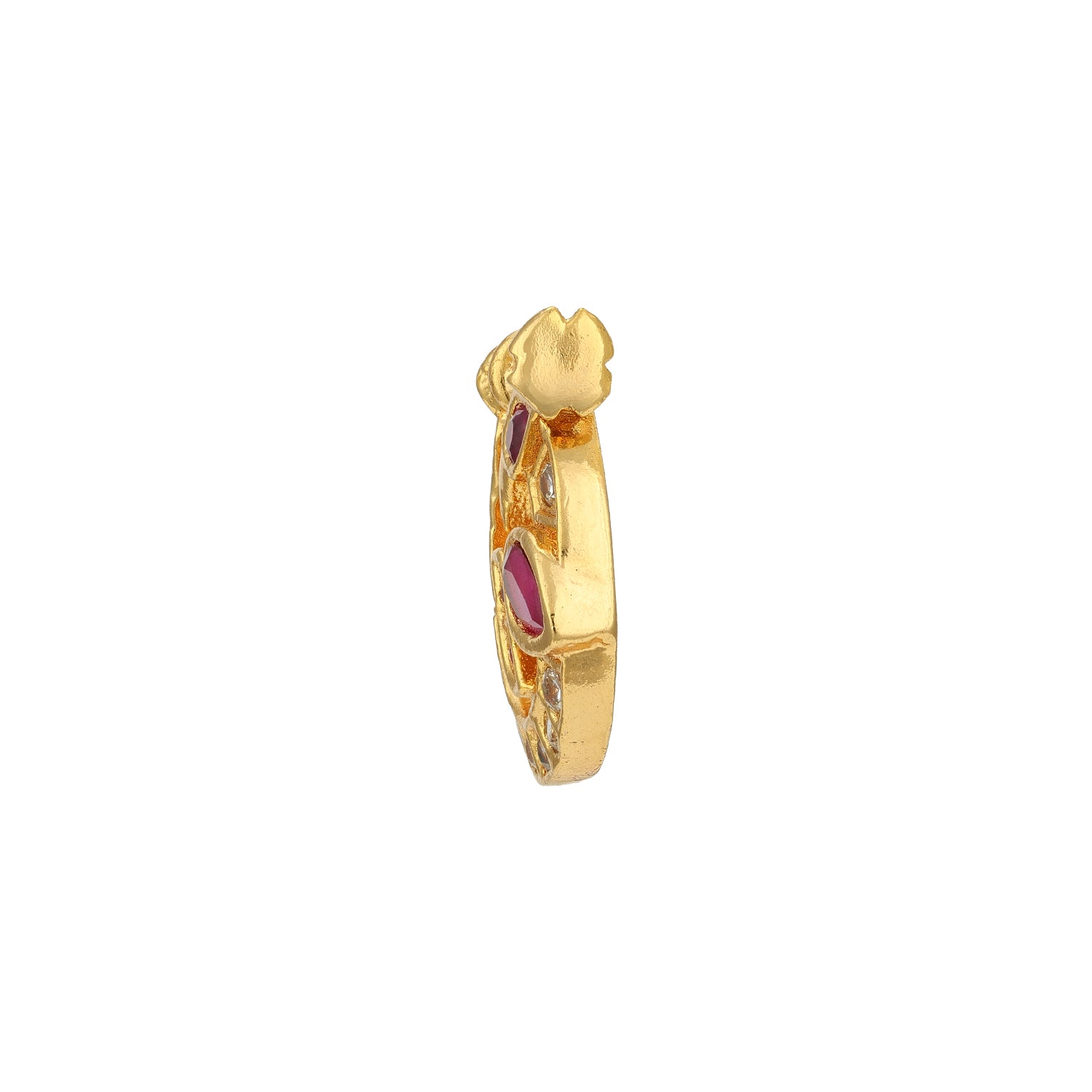 Golden CZ Pink Stone 925 Sterling Silver Nosepin for Women