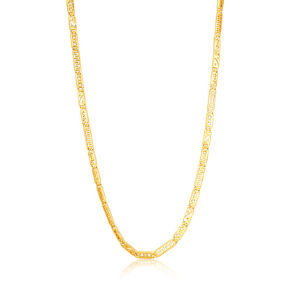 Golden Chic Patterned Link 925 Sterling Silver Chain for Men