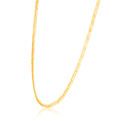 Golden Chic Patterned Link 925 Sterling Silver Chain for Men
