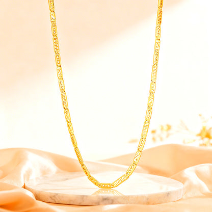 Golden Chic Patterned Link 925 Sterling Silver Chain for Men