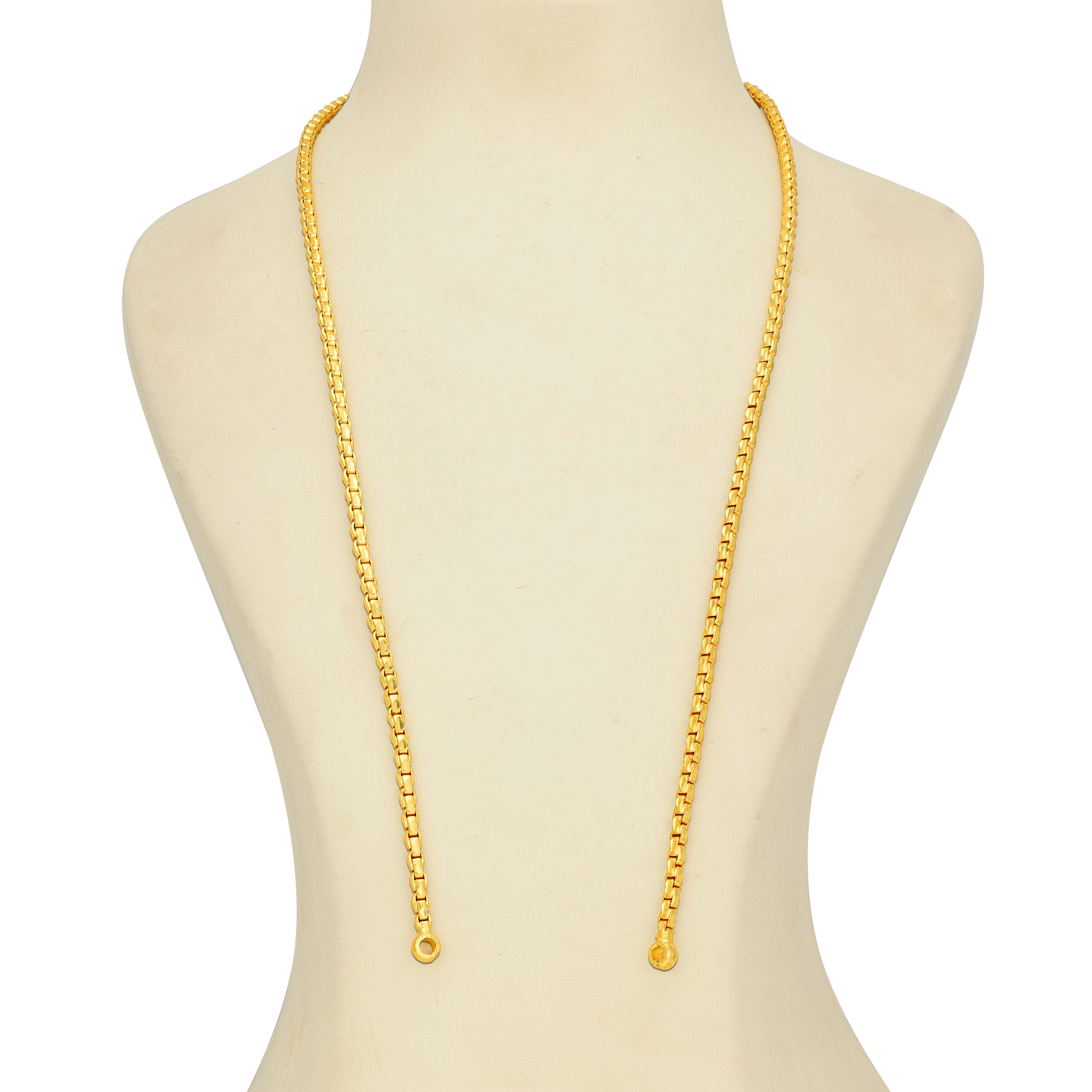 Golden Classic Box Link 925 Sterling Silver Thali Chain for Women