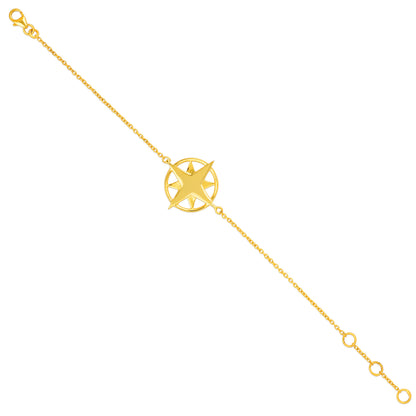 Golden Compass 925 Sterling Silver Minimal Bracelet