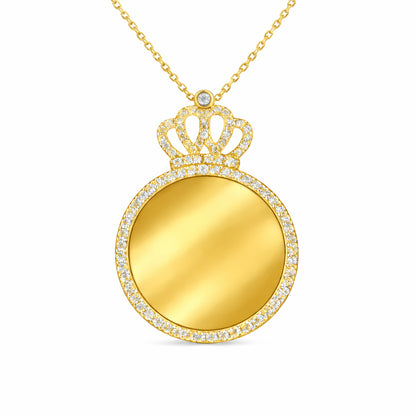 Golden Crown 925 Sterling Silver Statement Pendant