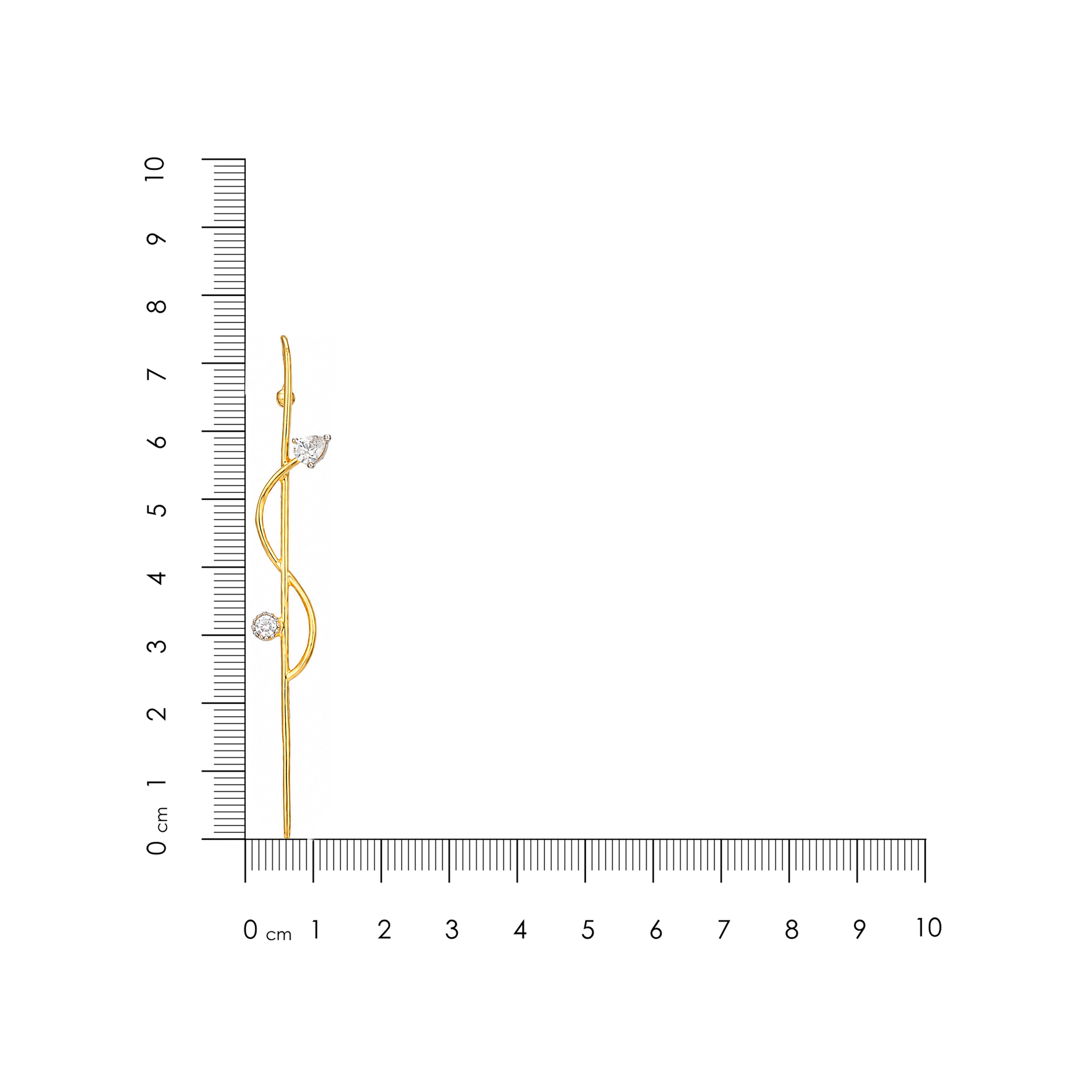 Golden Crystal Twist 925 Sterling Silver Designer Earrings
