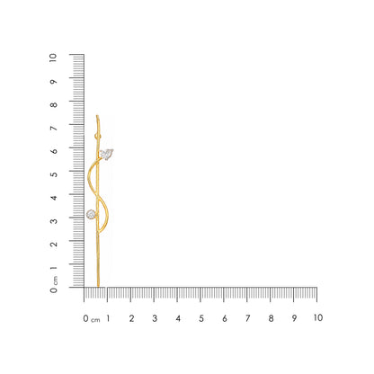 Golden Crystal Twist 925 Sterling Silver Designer Earrings