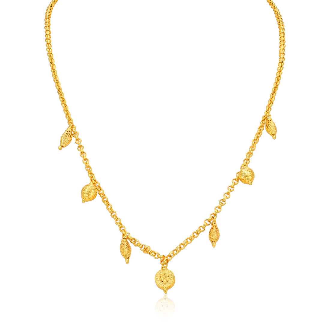 Golden Delicate Floral Drop 925 Sterling Silver Necklace for Women